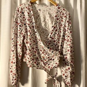 Target wrap around floral blouse.